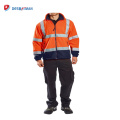 HI VIS ANSI / ISEA Clase 3 Seguridad Cremallera completa Chaqueta de trabajo de seguridad con calor Uso de Ourdoor con cintas reflectantes